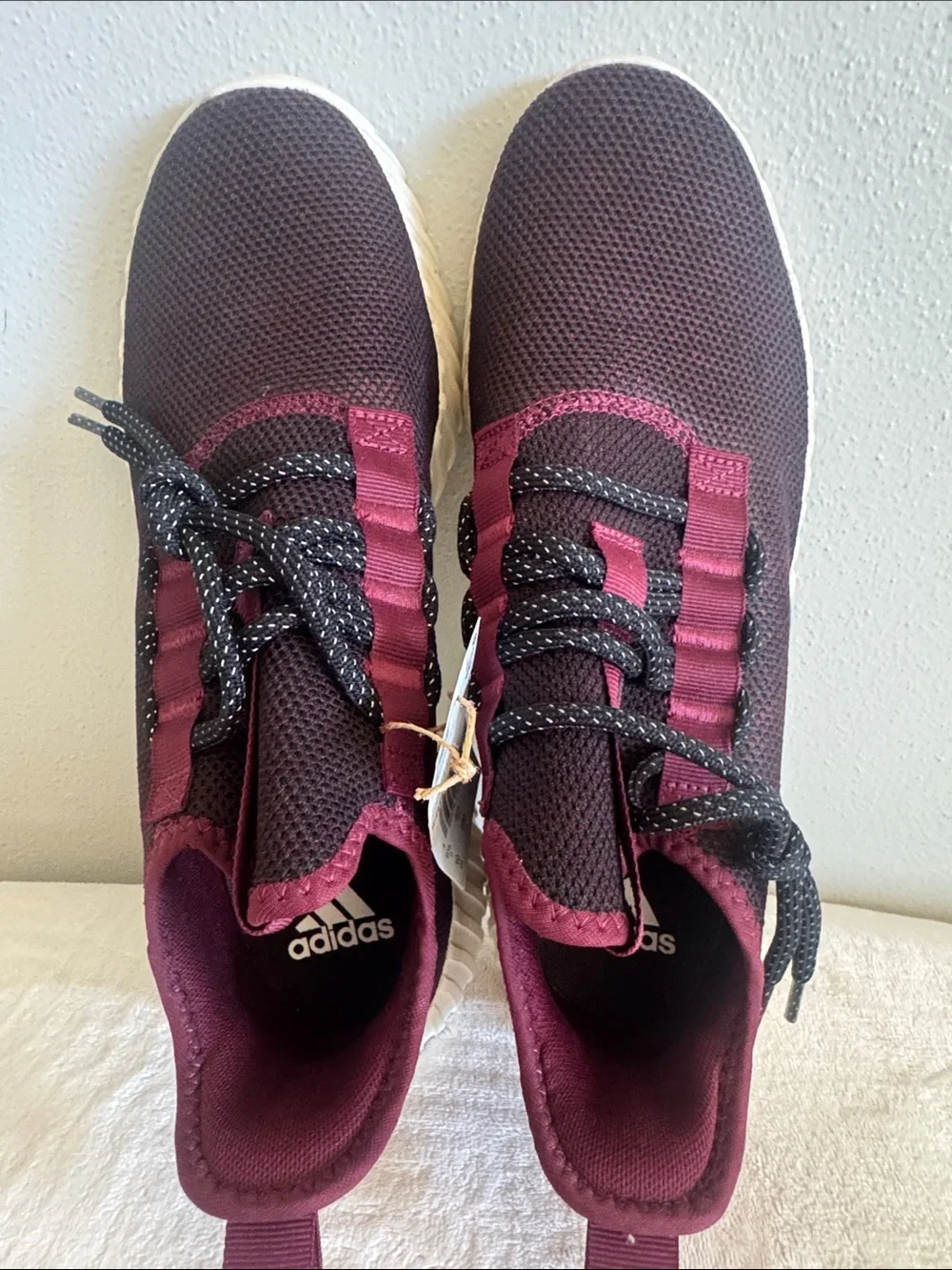 adidas Kids Burgundy and Cream Athletic Sneakers